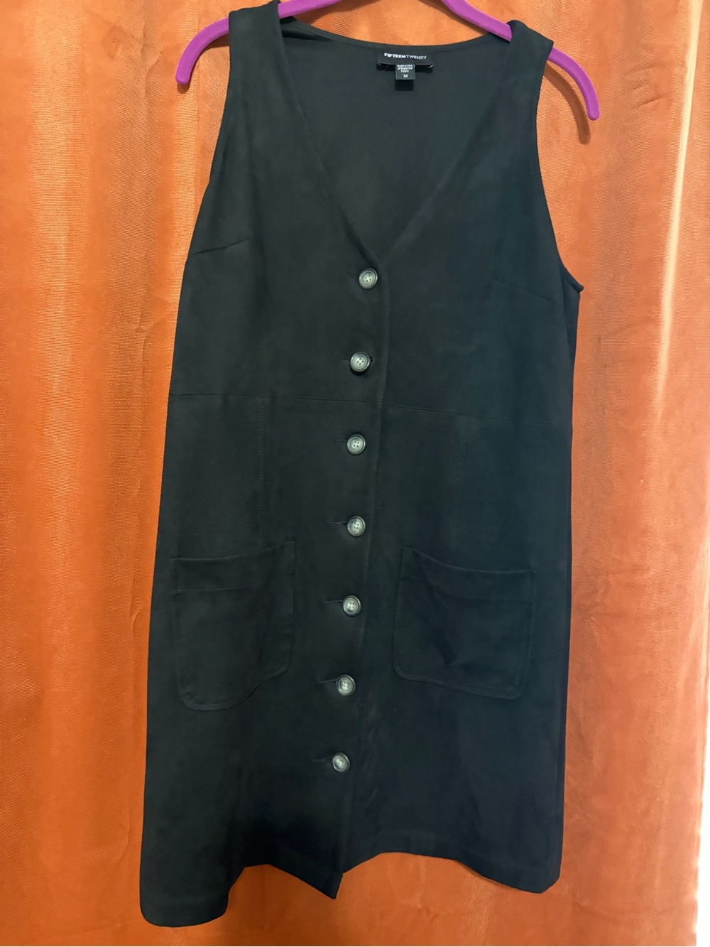 Fifteen Twenty Black Button-Front Midi Dress